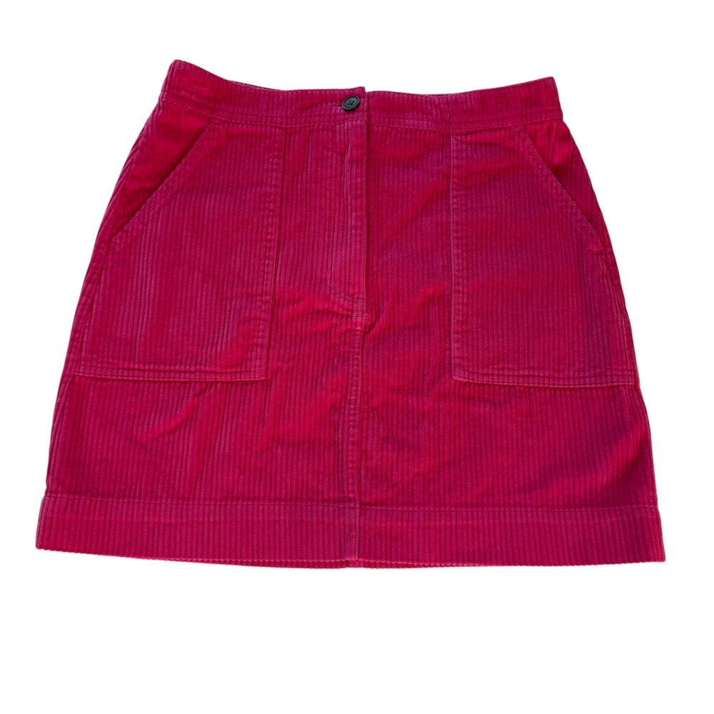 Gap Magenta Pink Corduroy Mini Skirt High Waisted A-Line Size 6